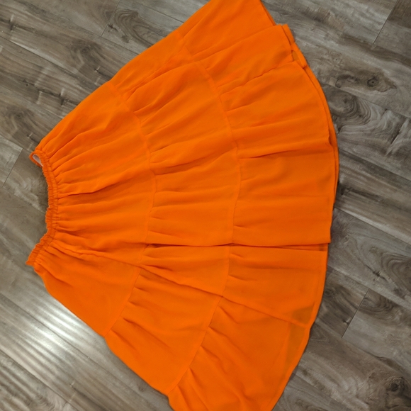 ❄️ 3/$25 Orange Boho Tiered Chiffon Circle Skirt